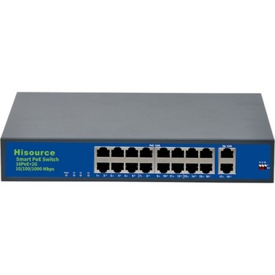 Hİ-F1621GBL-A Hisource Hi-F1621GBL 16-Port 10/100/1000M POE SWITCH with 1SFP Gigabit